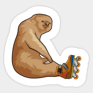 Sloth as Inline skater with Inline skates Sticker